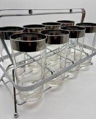 Vintage Dorothy Thorpe Retro style Water Goblet Glasses Carrier MCM Tumblers