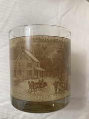 Vintage Courier and Ives Lowball Glasses/Barware