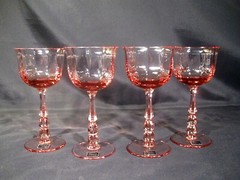Mikasa Terrace Coral Optic Wine Glasses Set of 4
