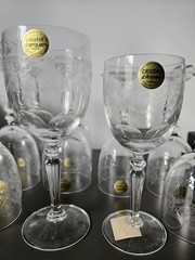 NWT 1 one Vintage Cristal D’Arques-Durand DAMPIERRE Etched Wine Glass 6 1/2″H