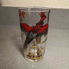 Vintage 1950s-1960s Hazel Atlas Pheasant Hunting Glass