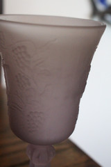 Tiara Indiana Glass Purple Satin Last Supper Chalice Goblet 7″