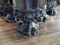 VTG MCM 9 Tiffin Franciscan Madeira Smoke Brown Footed Tumblers Iced Tea Glasses
