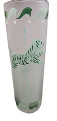 Vintage MCM Libbey Frosted Circus Carousel Tumblers Set Of 4, 7″ Tall