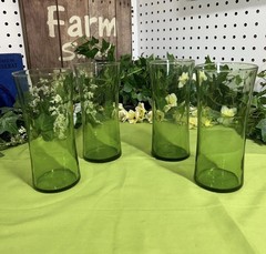 Mid Century 16 oz Everyday Green Drinking Tumbler Drinkware Glasses Center Curve