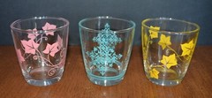 VTG Hazel Atlas 1/2 PT. Sour Cream Glasses (3) Tumblers MCM #950