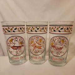 ALL 12 Days of Christmas Glasses Vintage Anchor Hocking Holiday Granny Set