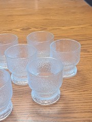 Indiana Glass Vintage 1960’s Ice Tree Bark Footed Water Textured Rock Glasses 10