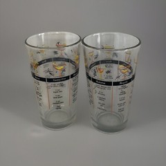 (2) Vintage Libby Cocktail Recipe Glasses Barware Bar Mid-Century MCM