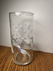 2 Vtg Libbey Drinking Glasses Country White Goose Geese Duck Blue Ribbon Bow