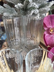 Set of 6 Dansk Designs Gustav Paneled Highball Tumblers 14 Oz Crystal Glasses 6”