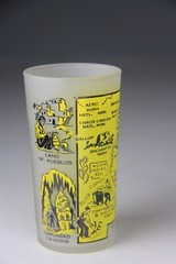 Vintage Hazel Atlas Frosted Souvenir Glass Tumbler New Mexico