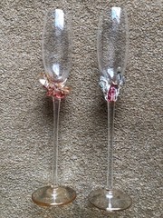 Ion Tamaian signed champagne glasses pair