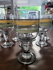 Pfaltzgraff Sphere Sphere Water/Iced Tea Set of 8 Black, Beige, & Mint Green