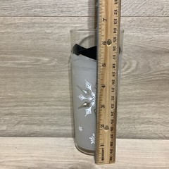 3 Vintage Frosted Glass Atomic Snowflake Diamond High Ball Ice Tea Tumblers MCM