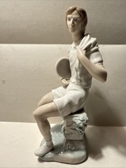 RARE 10.5» Tall LLADRÓ #4894 «Tennis Player Boy» Figurine, Glazed Finish NO BOX
