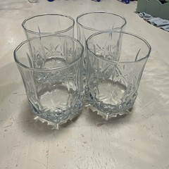 Four (4) Lancer by Arcoroc On The Rocks 10oz Whiskey Glasses 3 1/2″ Tall