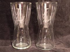 Etched Monogramed Letter L Drinking Glasses Pair