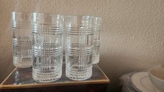 NEW – SET OF 4 RALPH LAUREN Lead Crystal GLEN PLAID HIGHBALL GLASSES
