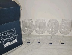 Vintage Marquis By Waterford Optic Reserve Deep Red Wine Glasses 19.5oz Set Of 4