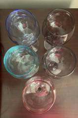 MARQUIS WATERFORD POLKA DOT WINE GLASSES MULTICOLORED GOBLETS~SET OF 5
