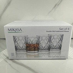 Mikasa Double Old Fashioned Fine Lead-Free Crystal Glasses Set Of 4 – 10oz 🥃