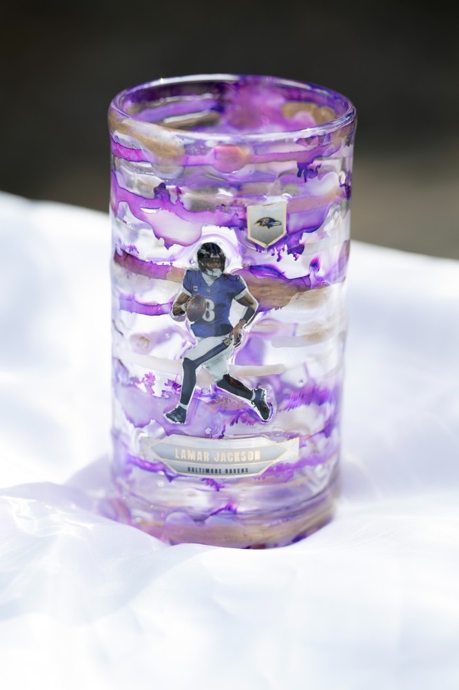 NFL Balitmore Raven’s Lamar Jackson one-of-a-kind Resin Beer Mug