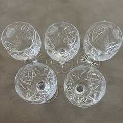 Set of 5 VEGA Fine Crystal Water Goblets / Wine Glasses by American Cut