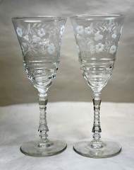 Set of Two (2) Libbey Rock Sharpe Halifax #3005-2 Stemmed Water Goblets – MINT