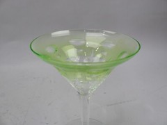 Waterford Crystal Simply Lime Green Cut Crystal Martini Glasses NIB