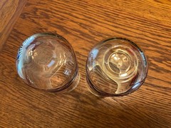 VTG Pair of Romanian Stained Glass Mosaic 16 oz. Tumblers