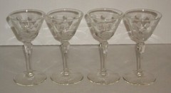 Vintage 1955- Libbey Carlton (Dots) 5 5/8″ Liquor Cocktail Glasses Set of 4 USA