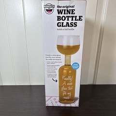 BigMouth Inc. Novelty Hand Blown Wine Bottle Glass 750mL 11.5″ Tall Clear