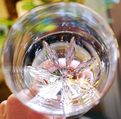 Set 3 FIRELIGHT CLEAR/ GOLD RIM LENOX CRYSTAL Hand Blown Wine Glasses/Goblets