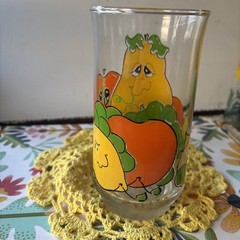 Vintage Anchor Hocking Nancy Lynn Smiling Fruit Glass – Anthropomorphic 5.5”