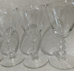 Vintage Libbey Knob Hill Candlestick Style Glass Goblet Ball Stem 4.75” Set 4