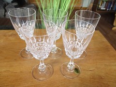 Crystal Wine Glasses Cristal D’Arques Longchamp 5-6oz Goblets 6.25”X2.75″