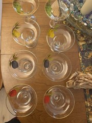 8 Piece Vintage Hand Painted Parfait Glasses