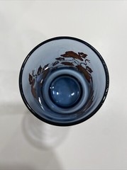 Vintage Small Blue Juice Glasses Libbey Bolero “Franco” Orange Poppy MCM