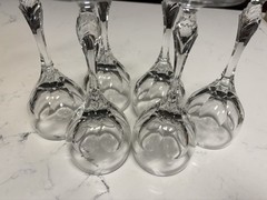 Set of 6 Vintage Nachtmann Leonore Crystal Water Goblets Glasses Germany 8.25”H