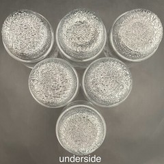Wildlife Geese & Deer Etched Crystal Lowball Tumblers 6pc Set c1980s Germany 4″t