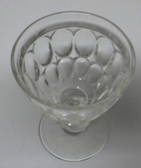 Jeannette Glass THUMBPRINT Clear Liquor Cocktail Wafer AKA Pilgrim 4 1/8″ 1954