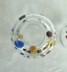 NEW Set of 2 Murano Crystal Confetti Stemless Glasses, Hand Blown Italy