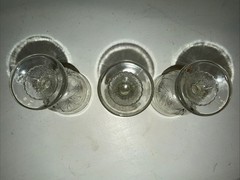 Vintage Indiana Glass Crystal PEBBLE LEAF Clear 6oz. Water Juice 3 Goblets