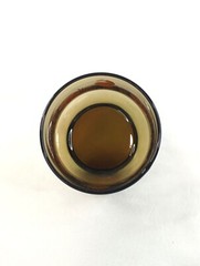 Vintage Libbey Brown Amber Orange Floral Retro Bohemian Drinking Glass 1960’s