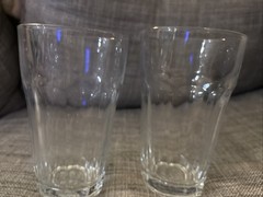 Three Pasabahce Palaks Baroque Clear Glass 10 Panel Tumbler Pint Water-5.5”