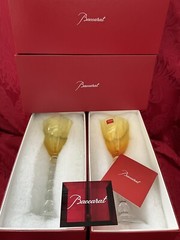 NIB FLAWLESS Glass BACCARAT France Two VEGA Crystal FORTISSIMO RHINE WINE GOBLET