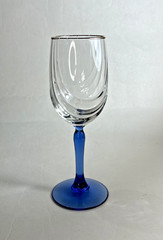 Vintage Replacement Lenox Cobalt Blue Stem Wine Glass Gold Rim Dual Swag