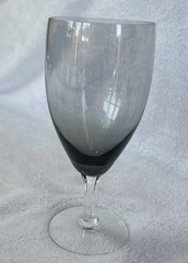 Fostoria Debutante Gray Water Glasses Goblets Set of Four 1962-1982 Blown Glass