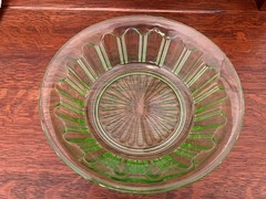 Depression Colonial «Knife & Fork» Green Serving Bowl 8.75″